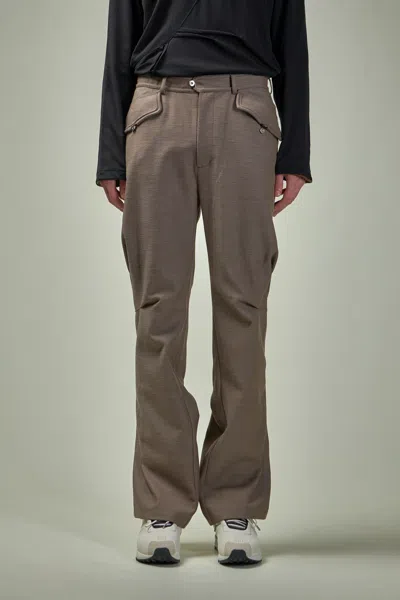 Kiko Kostadinov Alec K-dart Trouser Herringbone Wool In Brown