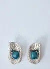 Kiko Kostadinov Silver & Blue Alis Dish Earrings In Silver
