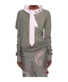 Kiko Kostadinov Asymmetrical Sweater In Gray