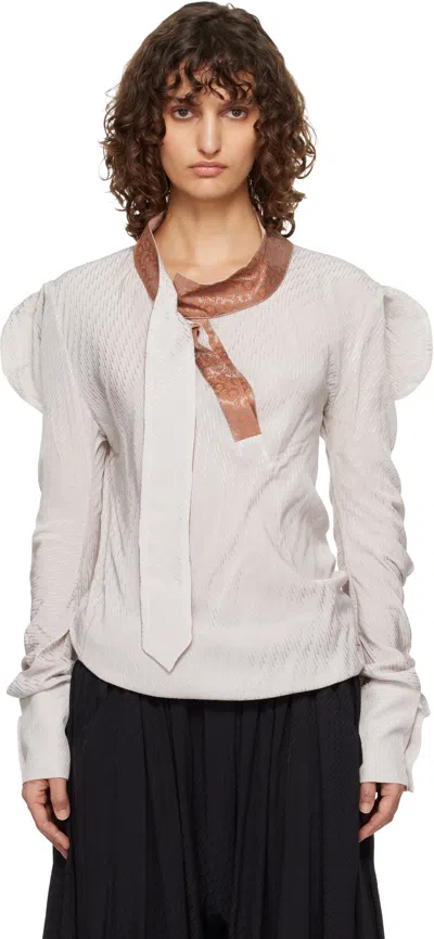Kiko Kostadinov Beige Evelyn Blouse In White