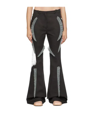 Kiko Kostadinov Belt-lined Casual Pants In Black