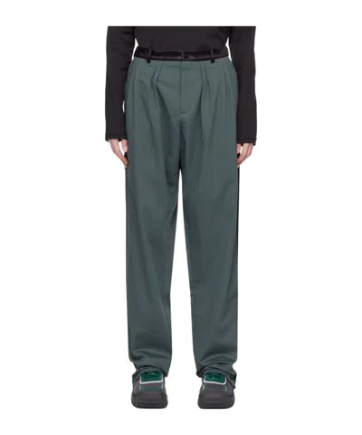 Kiko Kostadinov Belt-lined Casual Pants In Green