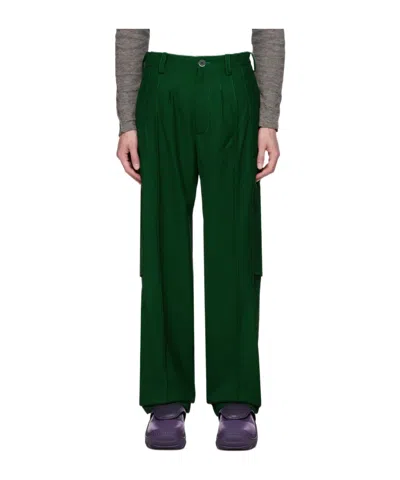 Kiko Kostadinov Belt-lined Casual Pants In Green