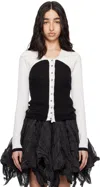 Kiko Kostadinov Black & White Rover Knit Cardigan In White Black