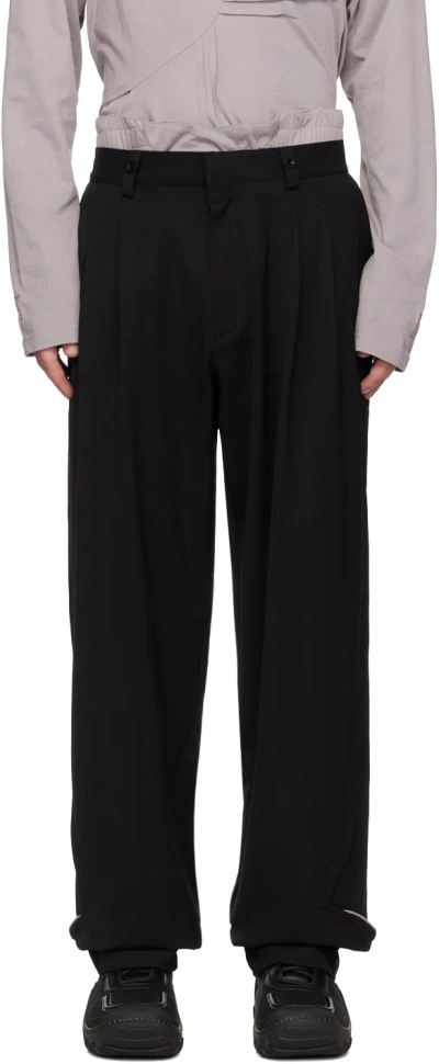Kiko Kostadinov Black Bendix Tailored Trousers In Crow Black/lilac