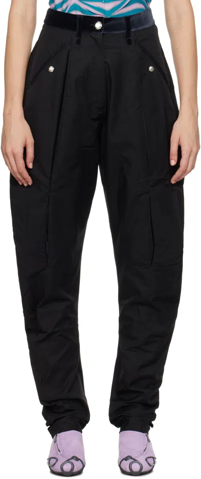 Kiko Kostadinov Black Chasseur Trousers In Matt Black/graphite