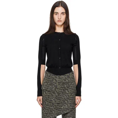 Kiko Kostadinov Black Corella Double Sleeve Cardigan In Nebular Black