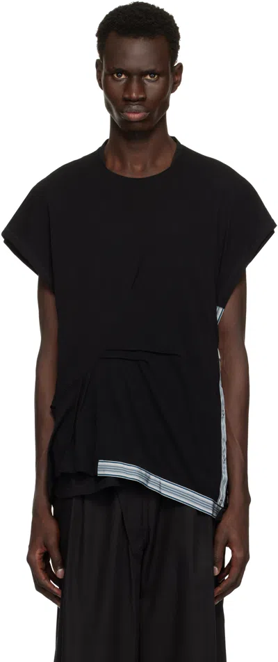 KIKO KOSTADINOV BLACK INEX MESH SLEEVELESS T-SHIRT