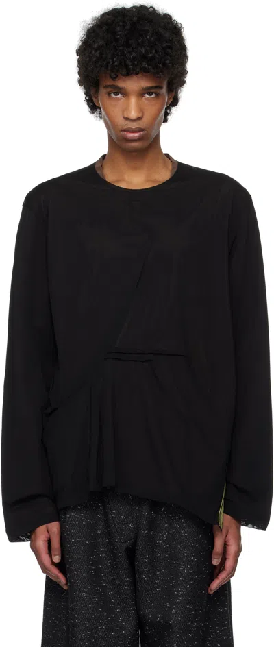 Kiko Kostadinov Black Inex Mesh T-shirt In Brown / Black