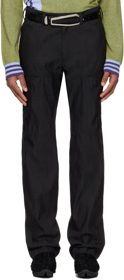 KIKO KOSTADINOV BLACK INEX SNAP TROUSERS