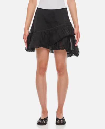 KIKO KOSTADINOV BLACK LOZEN GATHERED SKIRT