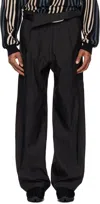 Kiko Kostadinov Black Navin Wide Trousers In Black Obsidian