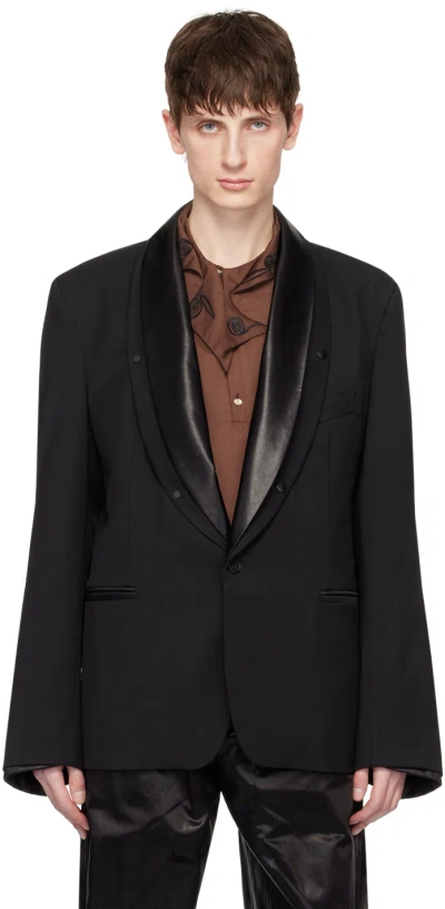 Kiko Kostadinov Black Orson Blazer In Crow Black/ink Black