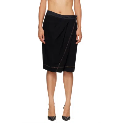 Kiko Kostadinov Black Petrel Draped Culottes Shorts In Ink Black