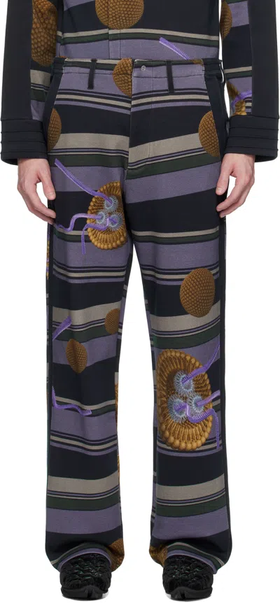 Kiko Kostadinov Black Riadis Printed Trousers In Black Graphic