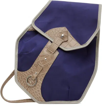 Kiko Kostadinov Blue & Brown Solva Bag In Navy Blue / Green Kh