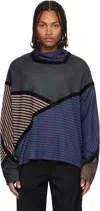 Kiko Kostadinov Raday Paneled Jersey Turtleneck Top In Multi
