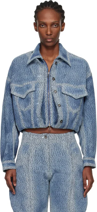 Kiko Kostadinov Blue Centennial Denim Jacket In Multi