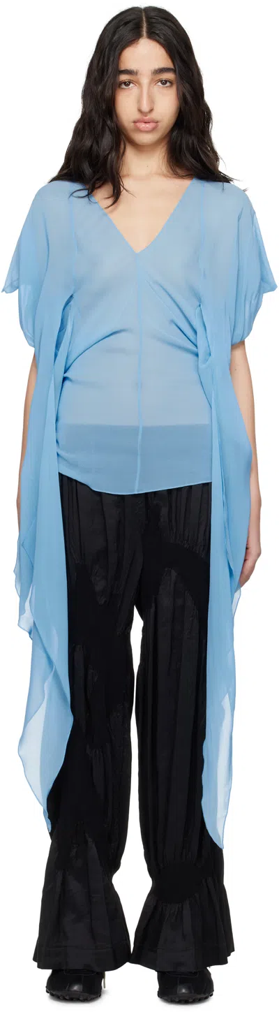 Kiko Kostadinov Blue Fornax Blouse In Sky Blue