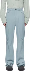 Kiko Kostadinov Blue Ohne K-dart Trousers In Light Teal