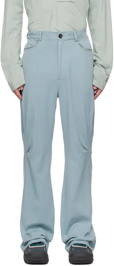Kiko Kostadinov Blue Ohne K-dart Trousers In Light Teal