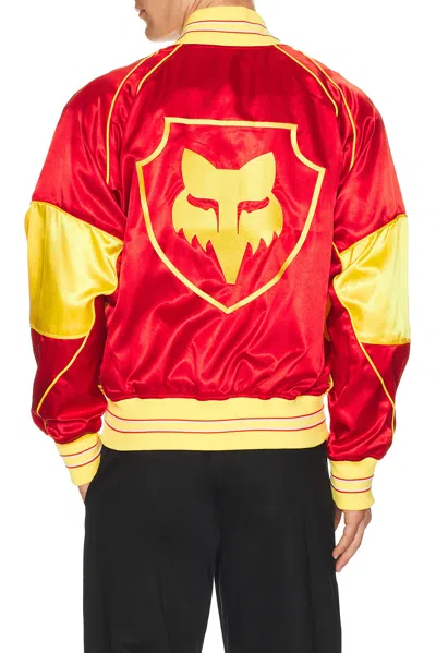 Kiko Kostadinov X Fox Lab Contrast Bomber Jacket In Red