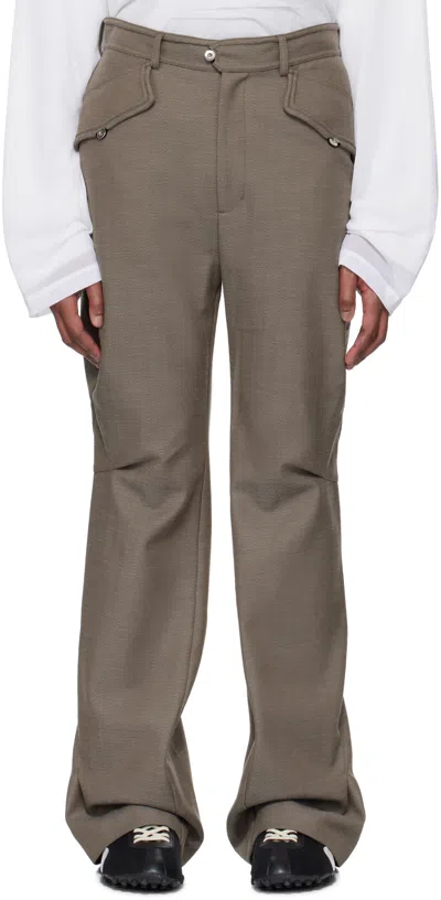 Kiko Kostadinov Brown Alec K-dart Trousers In Brown Oak