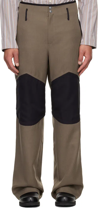 Kiko Kostadinov Orvos Panelled Trousers In Brown