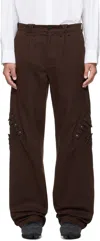 Kiko Kostadinov Estike Cotton-blend Wide-leg Pants In Brown