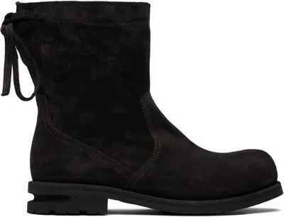 Kiko Kostadinov Brown Farkas Boots In Black