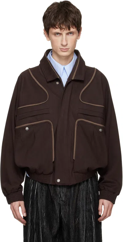 Kiko Kostadinov Brown Harrer Blouson Jacket In Multi