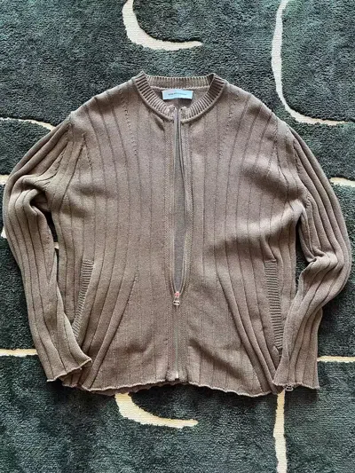 Pre-owned Kiko Kostadinov Brown Knit Cardigan Zipper Jacket