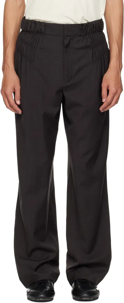 Kiko Kostadinov Gathered Concealed-fastening Trousers In Black