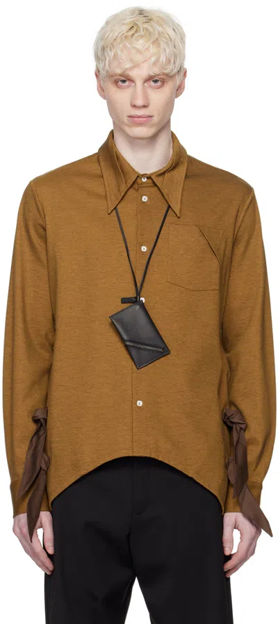 Kiko Kostadinov Brown Rino Shirt In Ochre / Walnut Brown