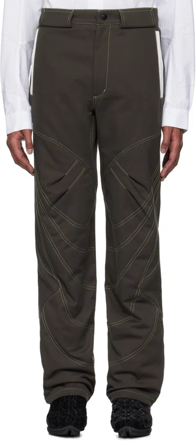 Kiko Kostadinov Brown Solix Zip Trousers In Java Brown