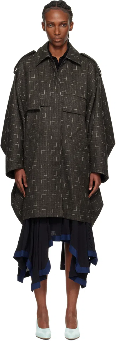 Kiko Kostadinov Brown Statsinger Coat In Multi