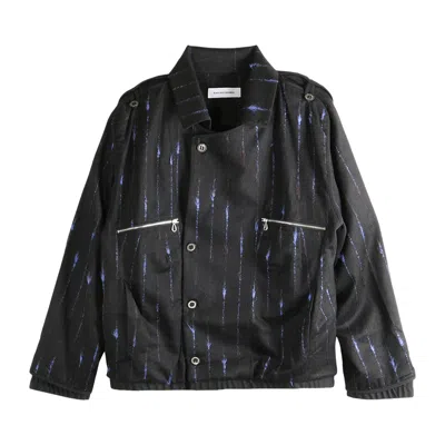 Pre-owned Kiko Kostadinov Brushed Flannel Komlo Jacket 'black/royal Blue' | Men's Size 50