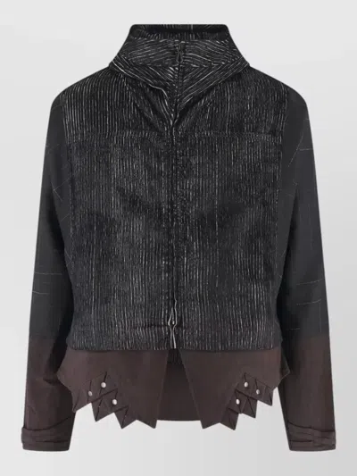 Kiko Kostadinov Casual Coat Contrasting Panels Decorative Buttons In Animal Print