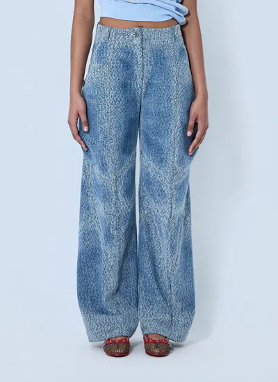 Kiko Kostadinov Textured-finish Trousers In Blue