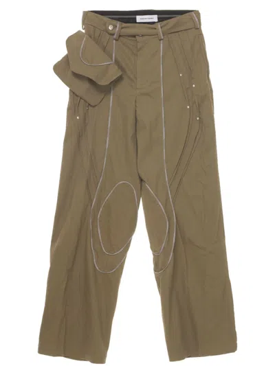 Kiko Kostadinov Green Chalice Trousers In Brass Green