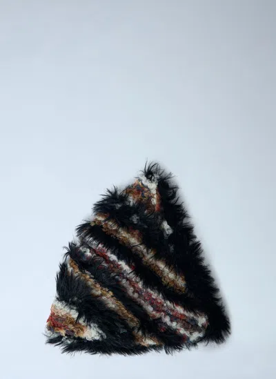 Kiko Kostadinov Chevron Knit Scarf In Black