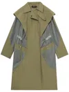 Kiko Kostadinov Colour-block Double-breasted Coat In Green