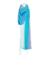 Kiko Kostadinov Viscose Blend Halter Top With Asymmetrical Hem In Blue
