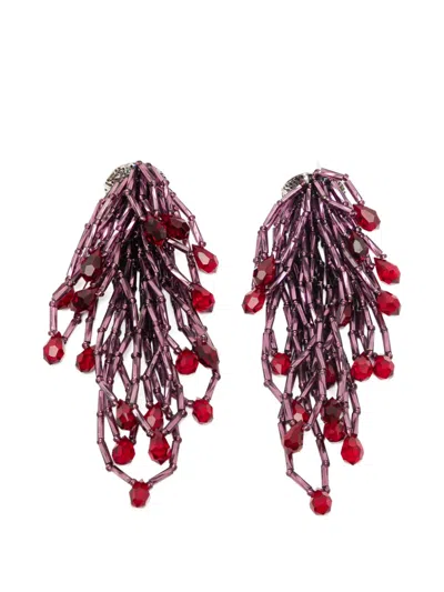 Kiko Kostadinov Cowen Beaded Earrings In Purple