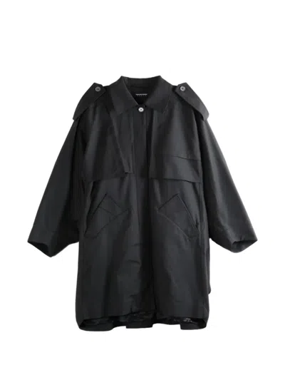 Kiko Kostadinov Epaulette-detail Panelled Coat In Burgundy