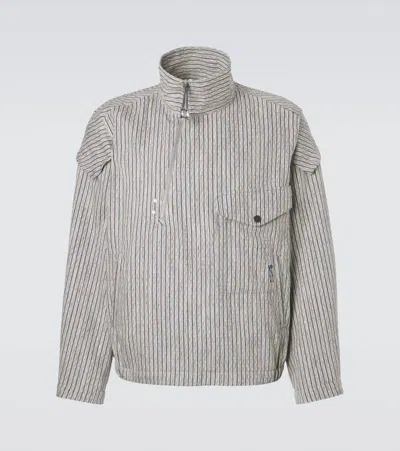 Kiko Kostadinov Farkas Cotton And Linen-blend Jacket In Silver
