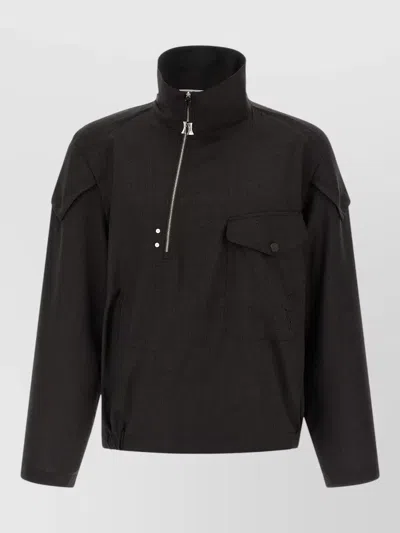 Kiko Kostadinov Farkas Jacket Buttoned Pocket High Collar In Black
