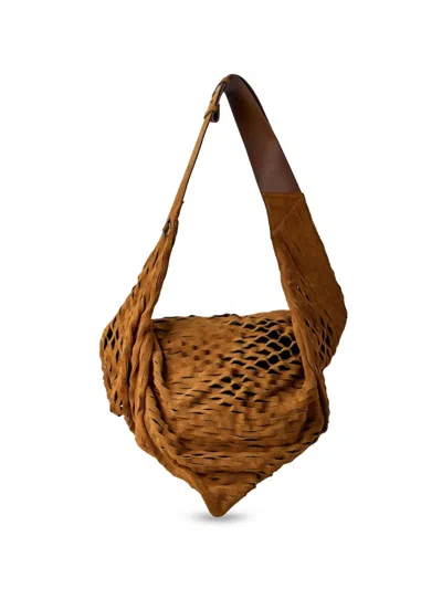 Kiko Kostadinov Fiore Twisted Leather Shoulder Bag In Brown