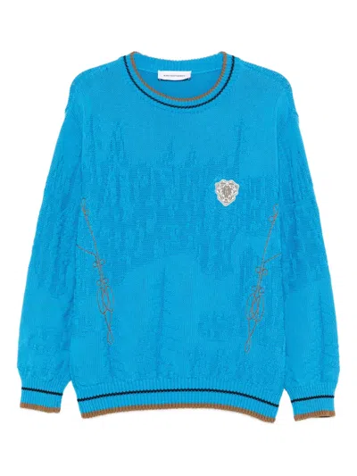 Kiko Kostadinov Fitz Embroidered Sweater In Blue