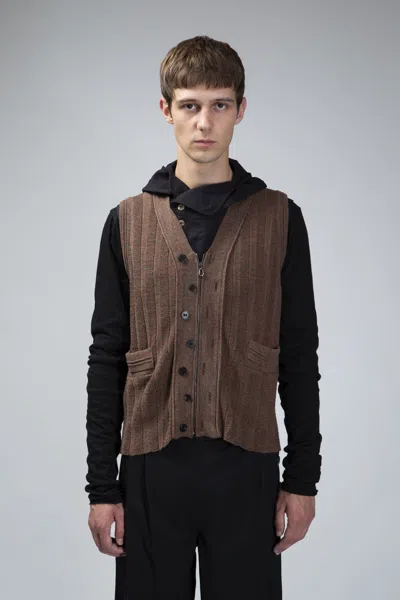 Kiko Kostadinov Fitz Knit Vest Melange Orange In Brown